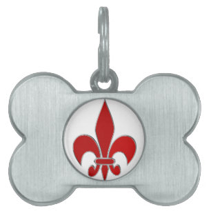 Placa Para Mascotas Flor de Lis