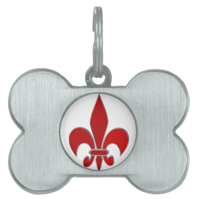 Placa Para Mascotas Flor de Lis (Frente)