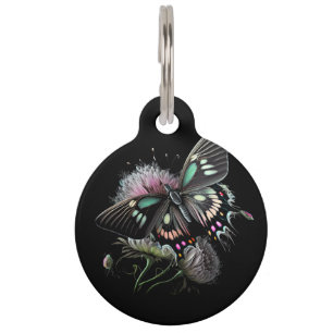 Placa Para Mascotas flor de mariposa hermosa