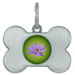Placa Para Mascotas Flor de Nenúfar Estanque Acuático Flor de Agua Púr
