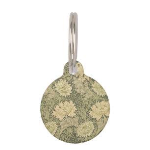 Placa Para Mascotas Flor de Salvia de Crisantemo de William Morris