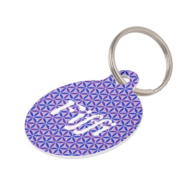 Placa Para Mascotas Flor de vida - sello - BG 4 (Lateral)