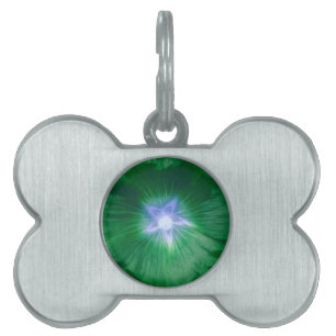 Placa Para Mascotas Flor Hollyhock Gorgeous Green Pet Tag