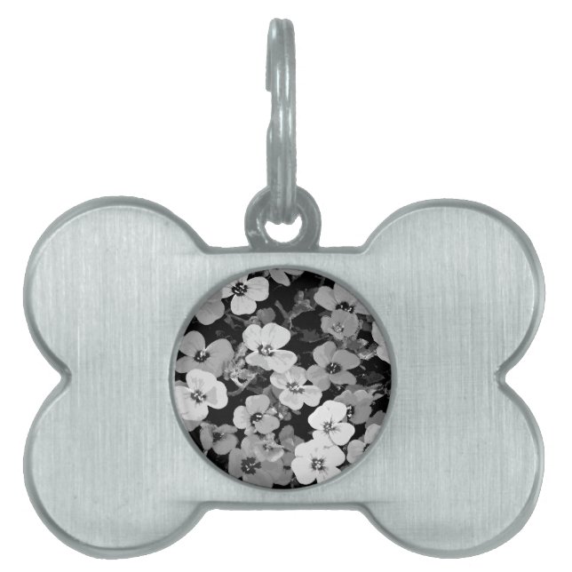 Placa Para Mascotas Flor roja acuática 2 (Frente)