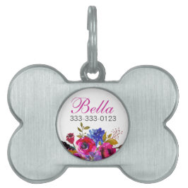 Placa Para Mascotas Floral