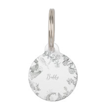 Floral Name And Address Pet Dog Or Cat Tag