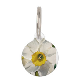 Placa Para Mascotas Flores Acuarela de Iris Modernas