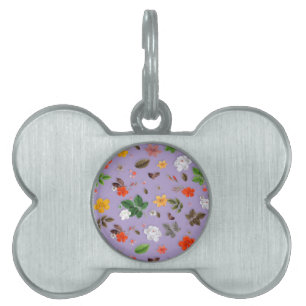 Placa Para Mascotas Flores amarillas y rosas blancas 21