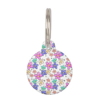 Placa Para Mascotas flores brillantes arcoíris colorido abejas florale