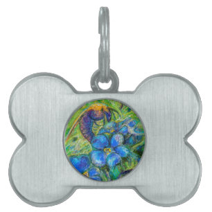Placa Para Mascotas Flores de abeja y olvidadiza