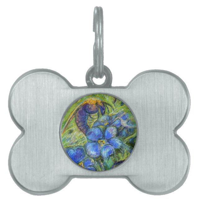 Placa Para Mascotas Flores de abeja y olvidadiza (Frente)