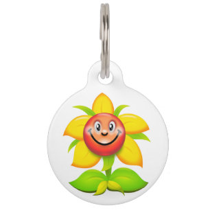 PLACA PARA MASCOTAS FLORES DE CARA