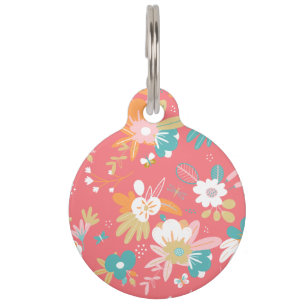 Placa Para Mascotas Flores de escándalo de bonito divertida