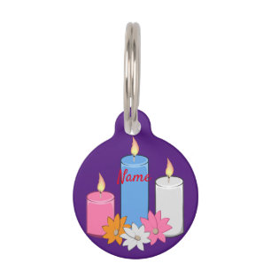 Placa Para Mascotas Flores de velas encendidas Thunder_Cove