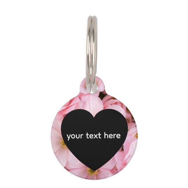 Placa Para Mascotas flores personalizadas (Anverso)
