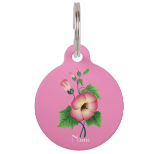 Placa Para Mascotas Flores rosa de inicio, Thunder_Cove