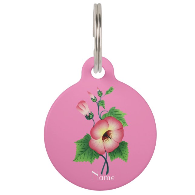 Placa Para Mascotas Flores rosa de inicio, Thunder_Cove  (Anverso)