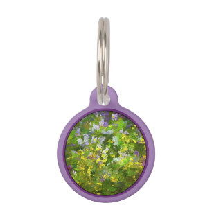 Placa Para Mascotas Flores silvestres Impasto Pintura - Arte de flores