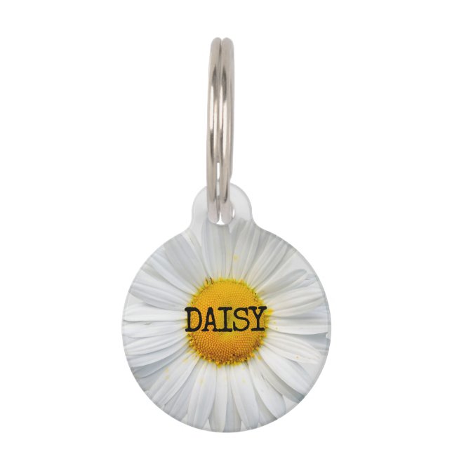 Placa Para Mascotas Flower Daisy (Anverso)