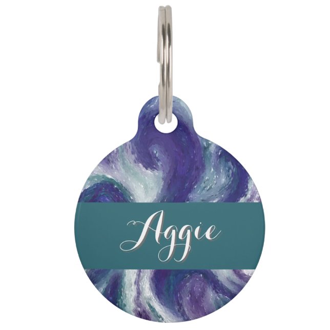 Placa Para Mascotas Flujo índigo (Anverso)