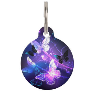 Placa Para Mascotas Fondo con mariposas nocturnas