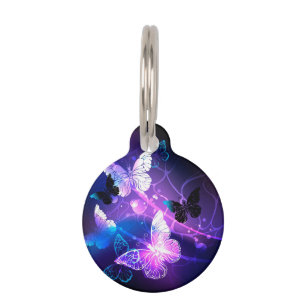 Placa Para Mascotas Fondo con mariposas nocturnas