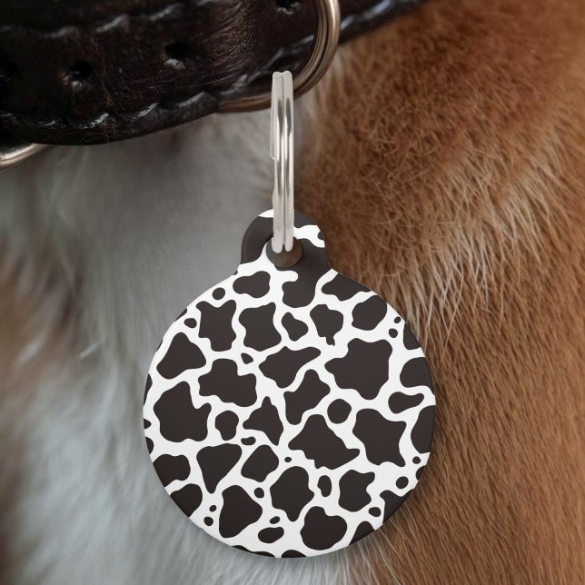 Placa Para Mascotas Fondo con patrón de vaca (Subido por el creador)