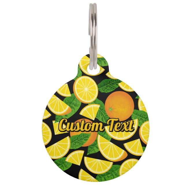 Placa Para Mascotas Fondo del naranja (Anverso)