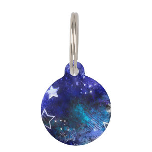Placa Para Mascotas Fondo espacial con estrellas