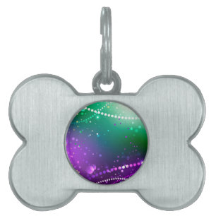 Placa Para Mascotas Fondo morado festivo Mardi Gras