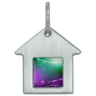 Placa Para Mascotas Fondo morado festivo Mardi Gras
