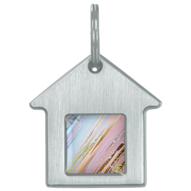 Placa Para Mascotas Fondo rosa texturizado (Frente)