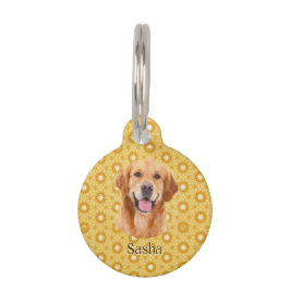 Placa Para Mascotas "Forever Golden Retriever Floral
