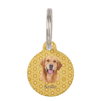 Placa Para Mascotas "Forever Golden Retriever Floral
