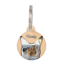 Placa Para Mascotas Forma de foto de gato
