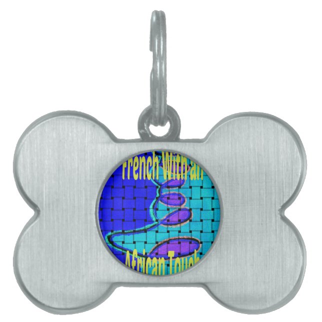 Placa Para Mascotas Forma púrpura abstracta del trenzado franco africa (Frente)