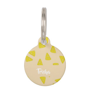 Placa Para Mascotas Formas de queso amarillo en rosa