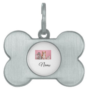 Placa Para Mascotas Foto de animal colorido simple agregar nombre pers