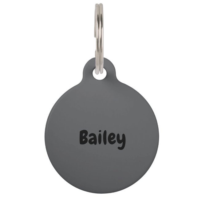 Placa Para Mascotas Foto de nombre personalizado personalizado Gris os (Anverso)