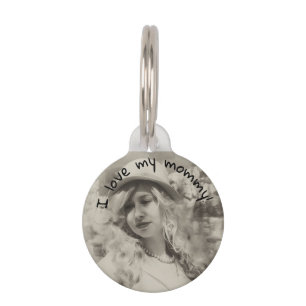 Placa Para Mascotas Foto de papá de mamá perdida por identificación de