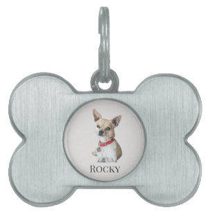 Placa Para Mascotas Foto de perro personalizada Nombre de mascota pe