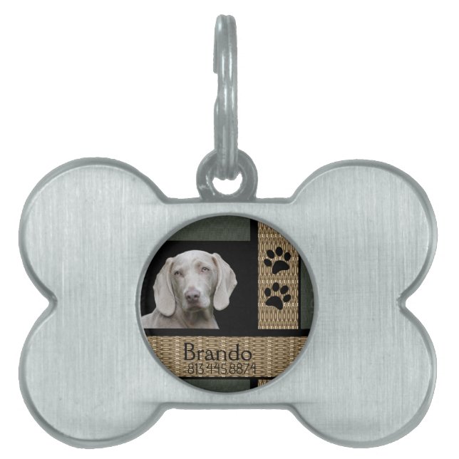 Placa Para Mascotas Foto de Personalizado de perro (Frente)