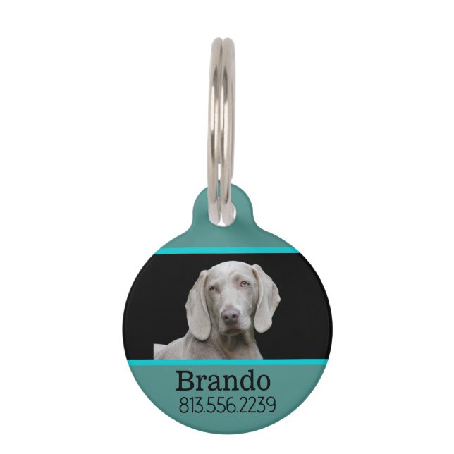 Placa Para Mascotas Foto de Personalizado de perro (Anverso)