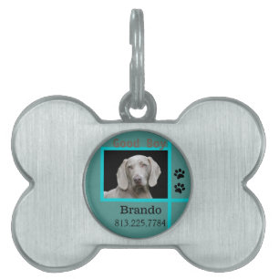 Placa Para Mascotas Foto de Personalizado de perro