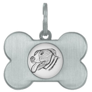 Placa Para Mascotas foto de pitbull dibujada a mano amante de perros y