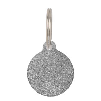 Placa Para Mascotas Foto de Purpurina de Plata Faux