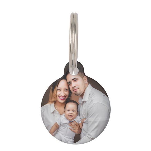 Placa Para Mascotas Foto familiar personalizada Crea tu propia (Anverso)