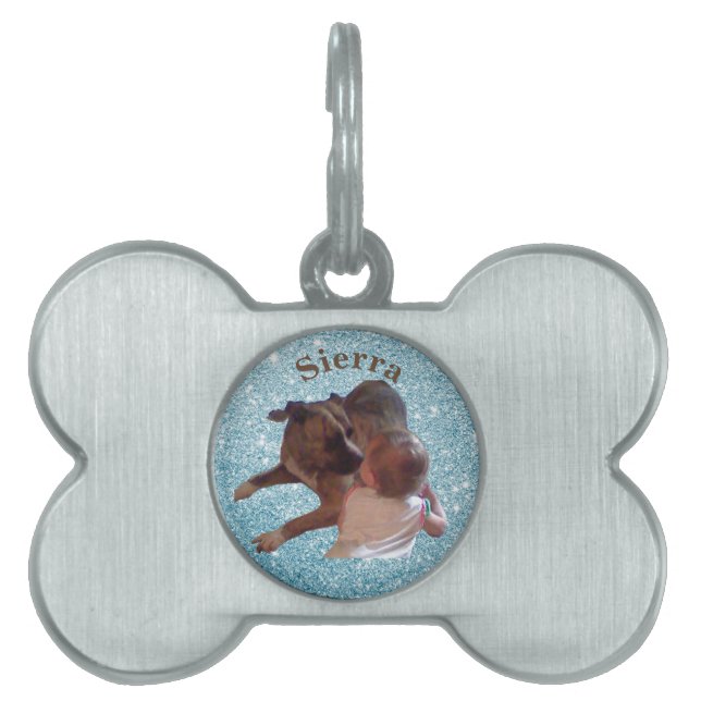 Placa Para Mascotas Foto Mascota personalizada (Frente)