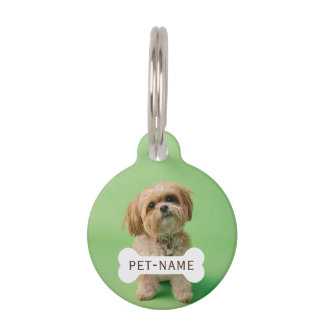 Placa Para Mascotas Foto personalizada de mascota perro con texto e im