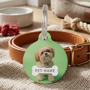 Placa Para Mascotas Foto personalizada de mascota perro con texto e im